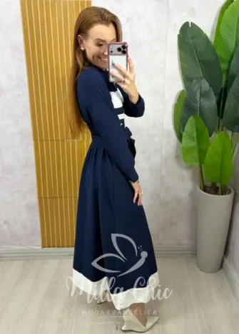 Milla Chic - Vestido Filipa - Azul Marinho