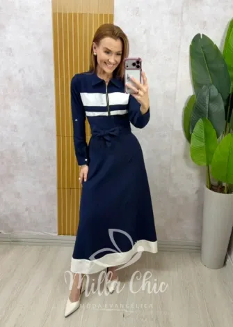 Milla Chic - Vestido Filipa - Azul Marinho