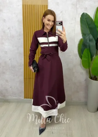 Milla Chic – Vestido Filipa – Beterraba Milla Chic - Vestido Filipa - Beterraba