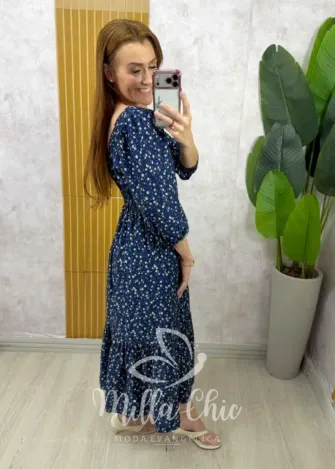 Milla Chic - Vestido Flor de Lis - Azul