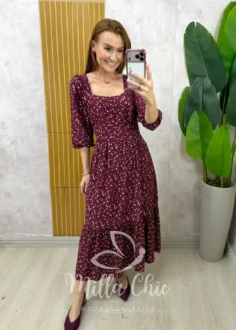 Milla Chic - Vestido Flor de Lis - Cherry