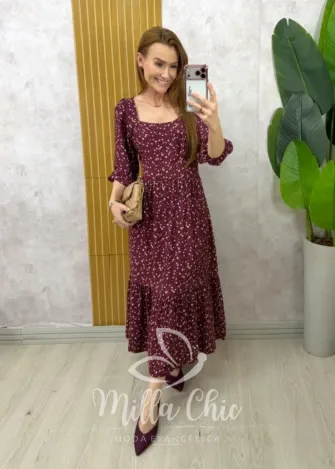 Milla Chic - Vestido Flor de Lis - Cherry