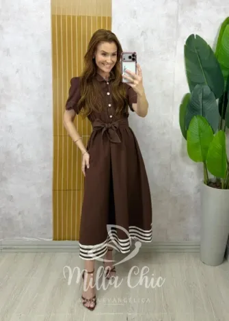 Milla Chic - Vestido Janice - Marrom