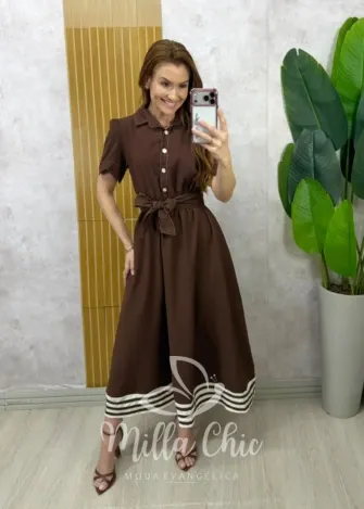 Milla Chic - Vestido Janice - Marrom
