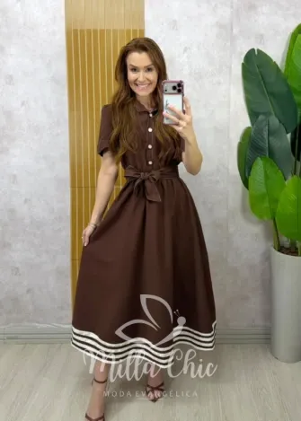 Milla Chic - Vestido Janice - Marrom