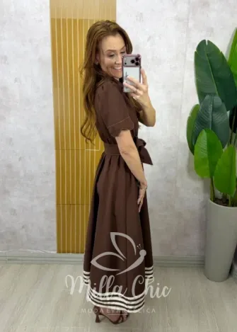 Milla Chic - Vestido Janice - Marrom