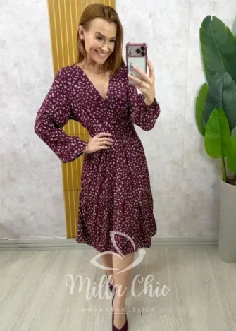 Milla Chic - Vestido Liana em Viscolinho - Açaí