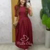 Milla Chic - Vestido Marta em poliamida - Marrom (cópia)