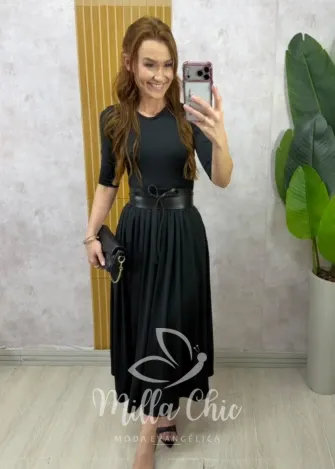 Milla Chic - Vestido Marta em poliamida - Vermelho (cópia)