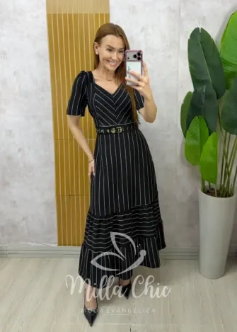 Milla Chic - Vestido Poliana - Preto