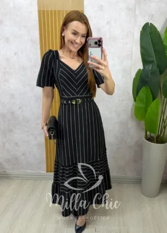 Milla Chic - Vestido Poliana - Preto