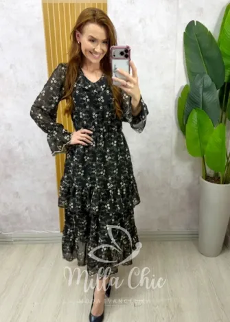 Milla Chic - Vestido Priscila em Chiffon bordado