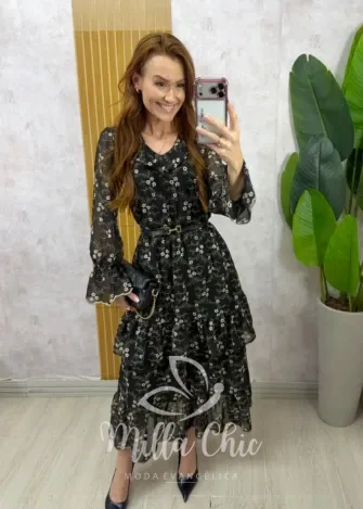 Milla Chic - Vestido Priscila em Chiffon bordado