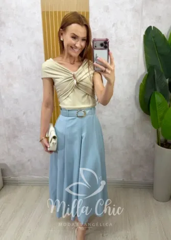 Milla Chic - Blusa Célia - Nude