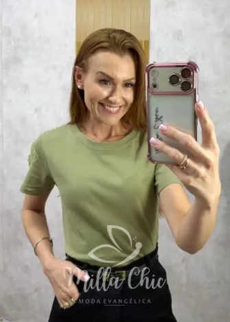 Milla Chic - Blusa Débora em malha algodão bordada