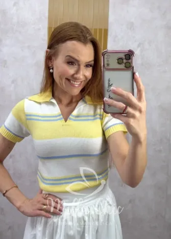 Milla Chic - Blusa Denise em Tricot - Azul e Vermelha (cópia)