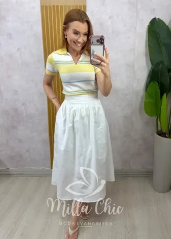 Milla Chic - Blusa Denise em Tricot - Azul e Vermelha (cópia)