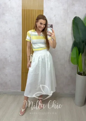 Milla Chic - Blusa Denise em Tricot - Azul e Vermelha (cópia)