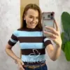Milla Chic - Blusa Denise em Tricot - Preta e Marrom (cópia)