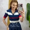 Milla Chic - Blusa Denise em Tricot - Rosa e Marrom (cópia)