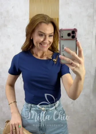 Milla Chic - Blusa Fátima - Azul Marinho