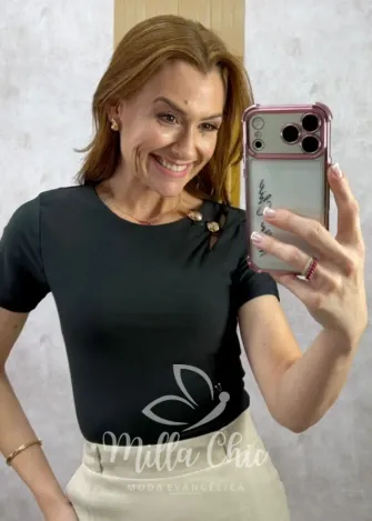 Milla Chic - Blusa Fátima - Preta