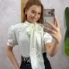 Milla Chic - Blusa Laís em Cetim - Branca