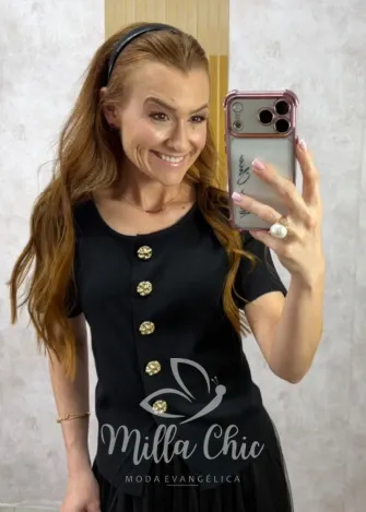 Milla Chic - Blusa Magali em Tricot modal - Branca (cópia)