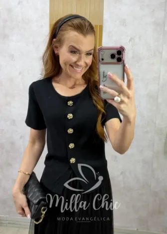 Milla Chic - Blusa Magali em Tricot modal - Branca (cópia)