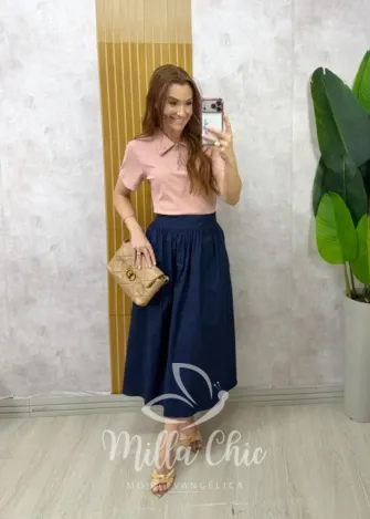 Milla Chic - Blusa Magali em Tricot modal - Preta (cópia)