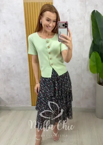 Milla Chic - Blusa Magali em Tricot modal - Verde