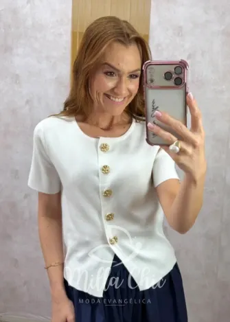 Milla Chic - Blusa Magali em Tricot modal - Verde (cópia)