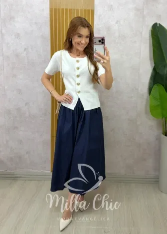 Milla Chic - Blusa Magali em Tricot modal - Verde (cópia)