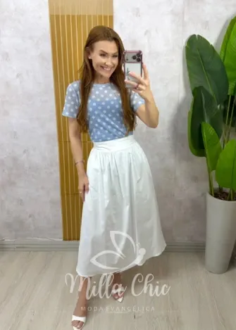 Milla Chic - Blusa Manuela em tule - Azul