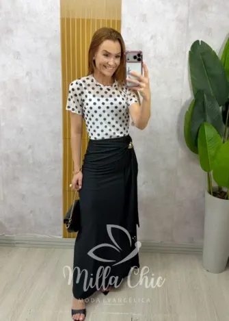 Milla Chic - Blusa Manuela em tule - Preta (cópia)