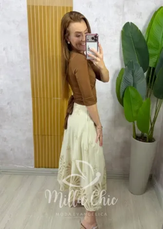 Milla Chic - Blusa Multiformas - Marrom
