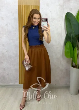 Milla Chic - Blusa Raika em poliamida - Azul (cópia)