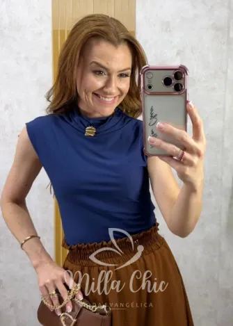 Milla Chic - Blusa Raika em poliamida - Azul (cópia)