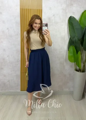 Milla Chic - Blusa Raika em poliamida - Champangne