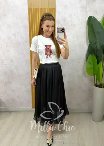 Milla Chic - Blusa Ursinha Bella - Branca