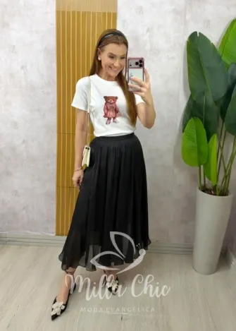 Milla Chic - Blusa Ursinha Bella - Branca
