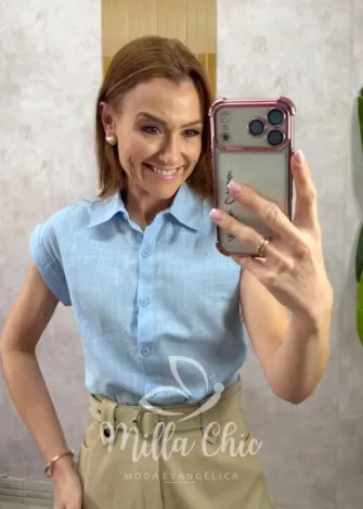 Milla Chic - Camisa Frida em cambraia linho (cópia)