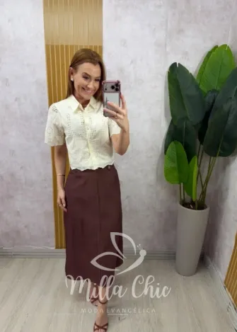 Milla Chic - Camisa Joice em Lesie algodão - Verde (cópia)