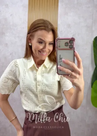 Milla Chic - Camisa Joice em Lesie algodão - Verde (cópia)