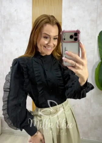 Milla Chic - Camisa Márcia - Preta