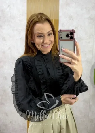Milla Chic - Camisa Márcia - Preta