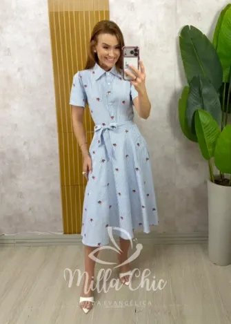 Milla Chic - Chemise Ruth em tricoline bordado (cópia)