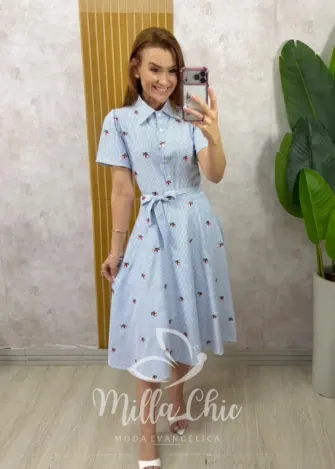 Milla Chic - Chemise Ruth em tricoline bordado (cópia)