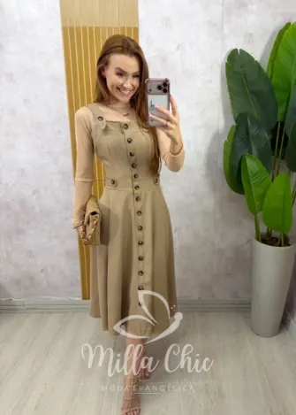 Milla Chic - Jardineira Eduvirges - Bege