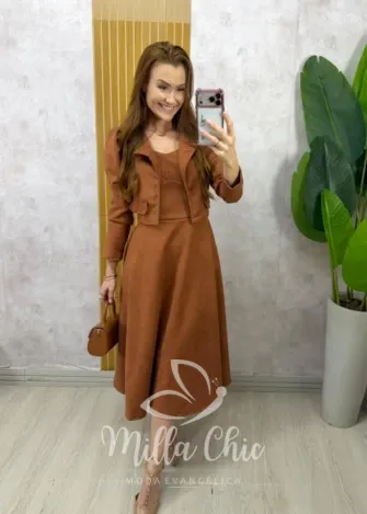 Milla Chic - Jardineira Eduvirges - Bege (cópia)